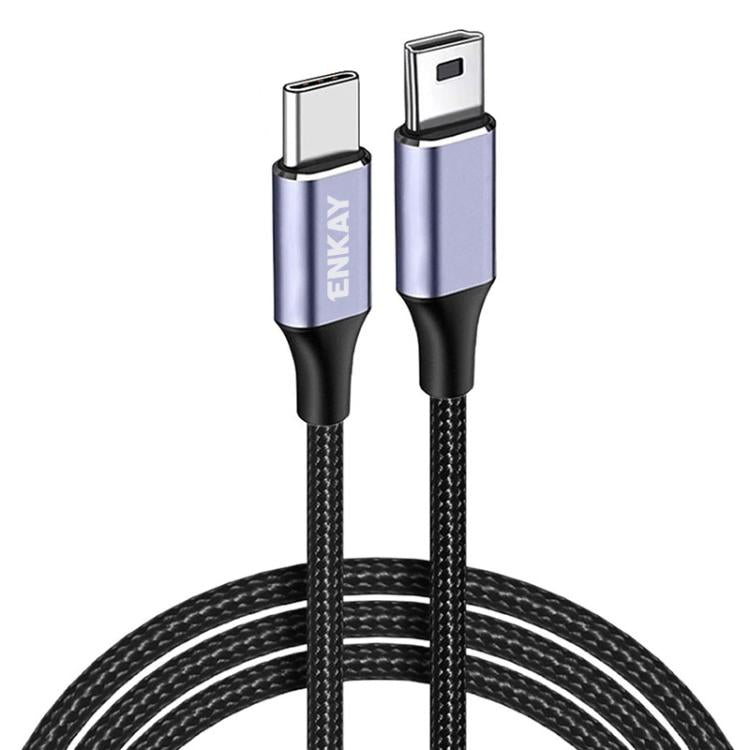 Cable de carga y datos ENKAY USB-C / Tipo-C a Mini USB 2.0 para cámaras digitales / reproductores MP3, longitud 1 m, straight head