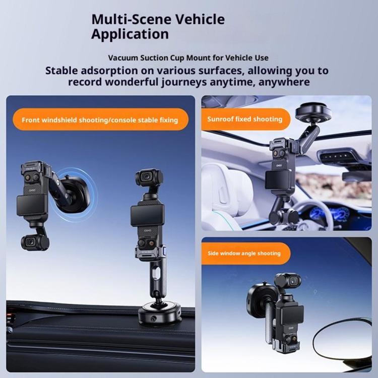 Soporte de expansión con ventosa de aleación de aluminio DJ3 para cámara de acción, soporte para grabación en coche para DJI Osmo Pocket 3, DJ3