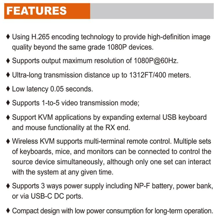VRRIIS 082K Soporte para teclado y ratón USB Extensor KVM inalámbrico HD de 400 m Transmisor y receptor de vídeo, US Plug, EU Plug, UK Plug, AU Plug