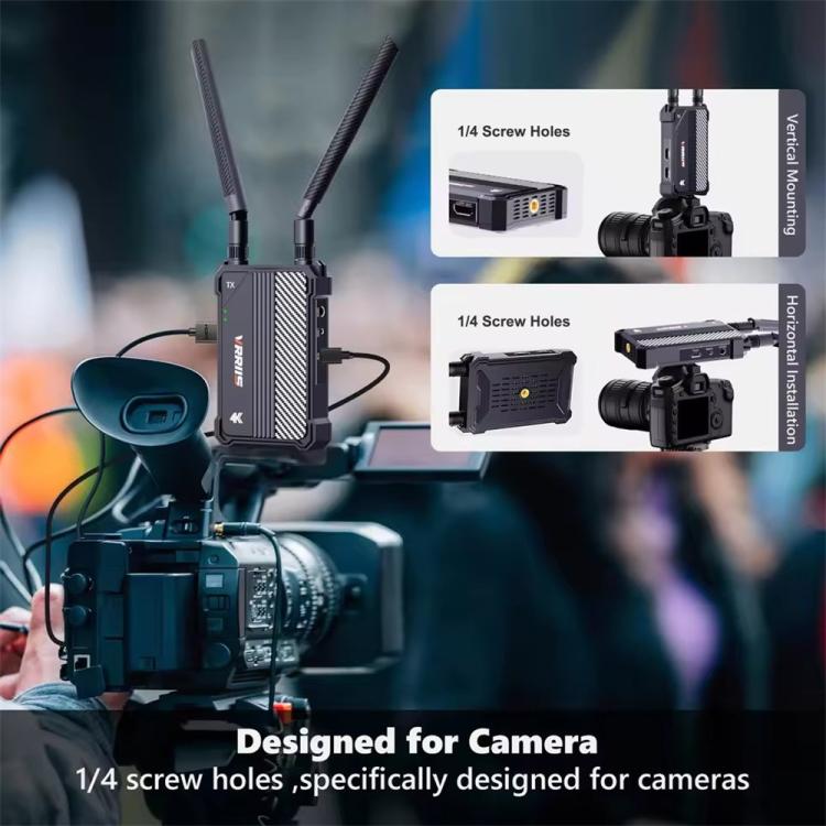 Kit de transmisor y receptor inalámbrico VRRIIS WL095 P de largo alcance, doble banda y baja latencia para 4K Ultra HD, US Plug, EU Plug, UK Plug, AU Plug