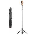Trípode autodesplegable L16TT con soporte de suelo antivibración, poste de aleación de aluminio y palo selfie extensible., L16TT
