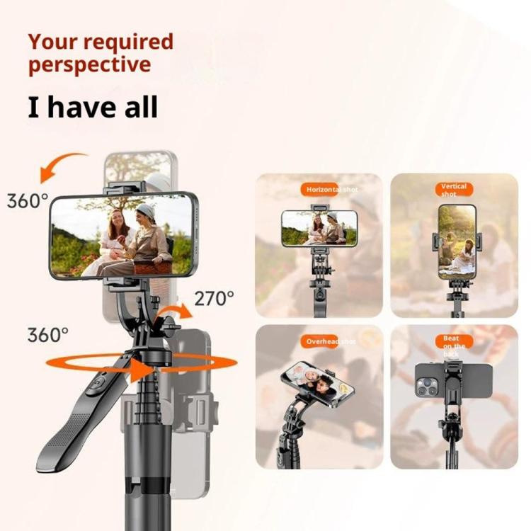 Trípode autodesplegable L16TT con soporte de suelo antivibración, poste de aleación de aluminio y palo selfie extensible., L16TT