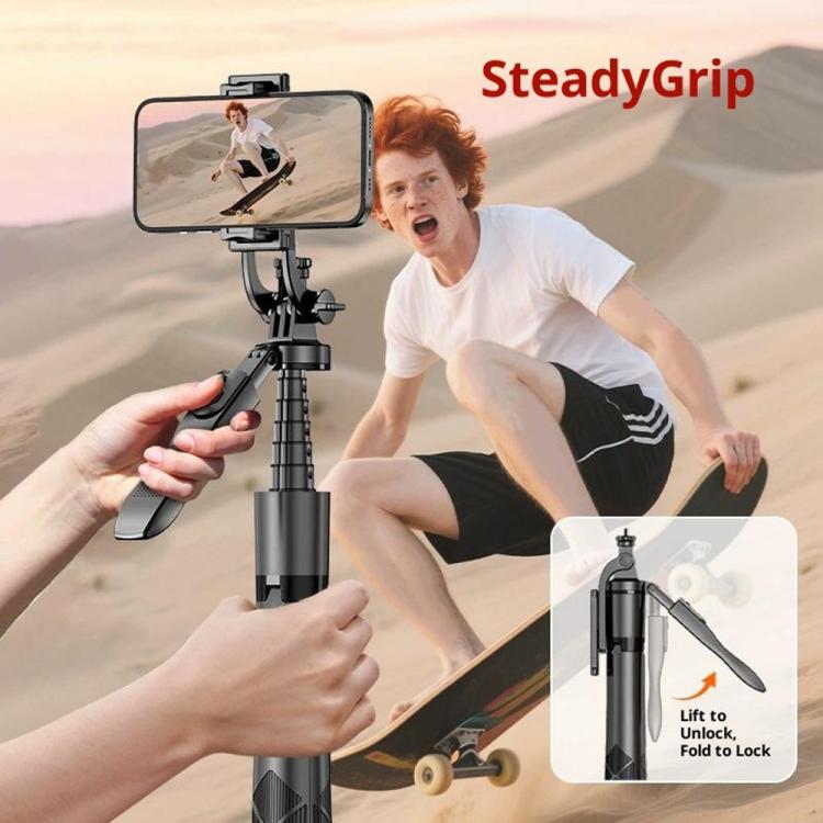 Trípode autodesplegable L16TT con soporte de suelo antivibración, poste de aleación de aluminio y palo selfie extensible., L16TT
