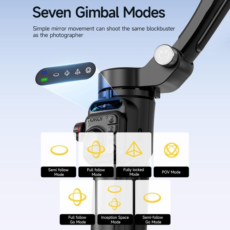 M06 Estabilizador de mano plegable portátil con cardán, seguimiento facial por IA y luz de relleno magnética., M06