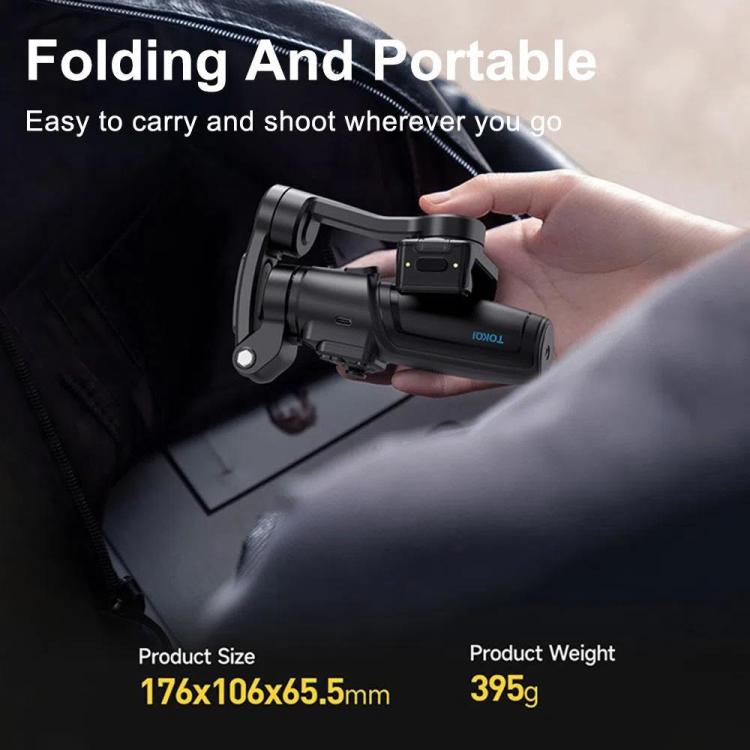 M06 Estabilizador de mano plegable portátil con cardán, seguimiento facial por IA y luz de relleno magnética., M06