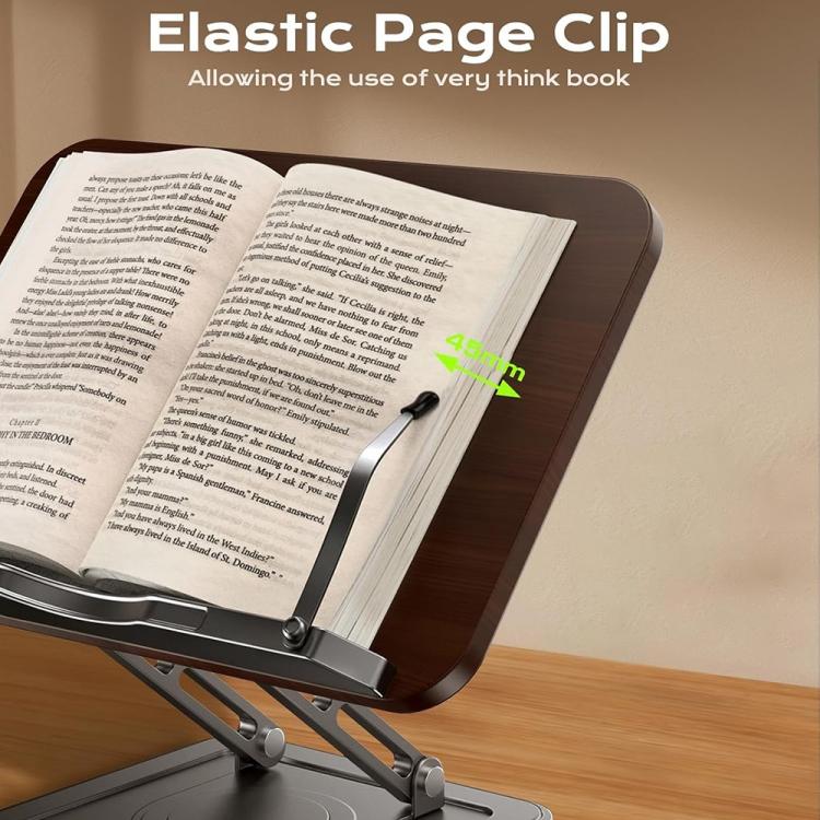 Soporte para portátil con panel de madera RS-01, soporte para libros de escritorio, soporte de lectura giratorio multifuncional, RS-01