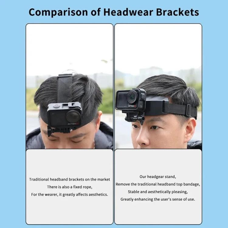 Correa de montaje para la cabeza compatible con DJI Action 5 Pro / 4 / 3, grabadora de conducción manos libres y cámara deportiva., Headband Mount, Headband Extended Mount