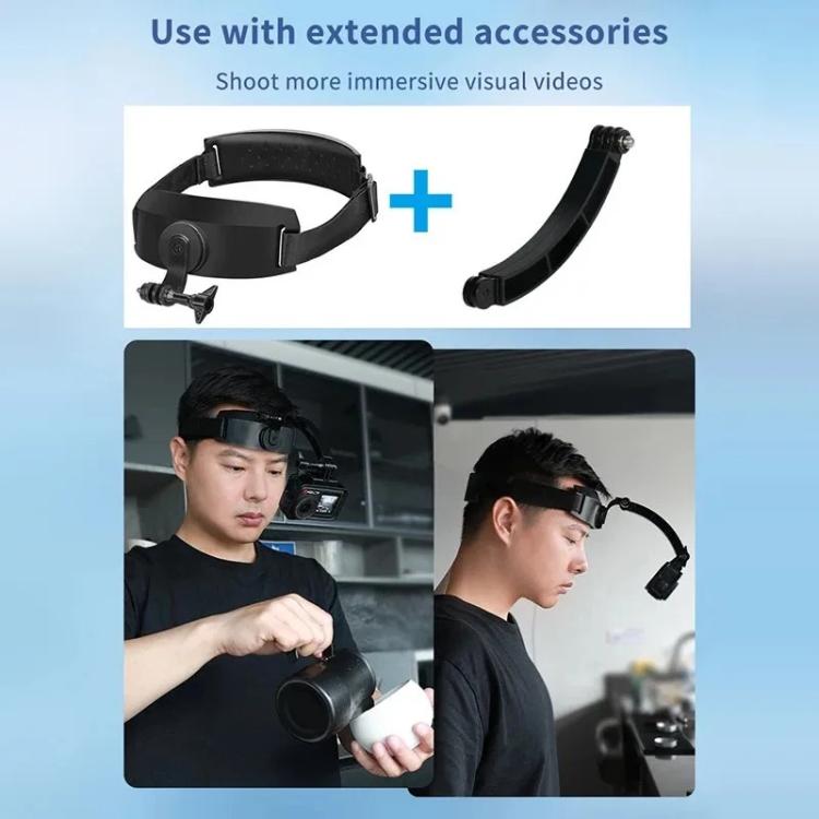 Correa de montaje para la cabeza compatible con DJI Action 5 Pro / 4 / 3, grabadora de conducción manos libres y cámara deportiva., Headband Mount, Headband Extended Mount