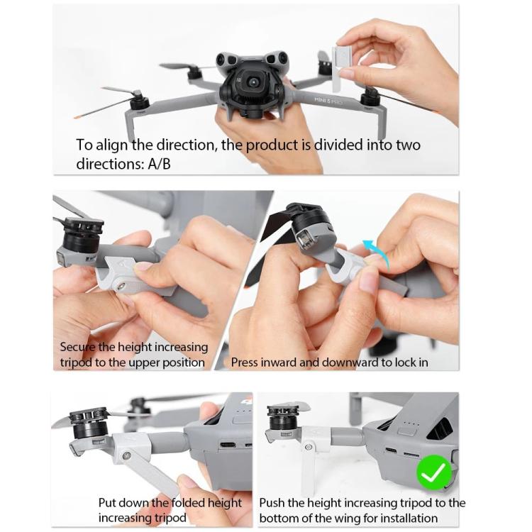 Extensor de tren de aterrizaje plegable no desmontable, For DJI Mini 5 Pro