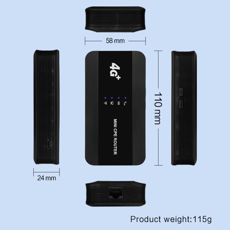 M10-LW con puerto RJ45, función WPS, ranura para tarjeta SIM, router 4G portátil WIFI6, punto de acceso WiFi (versión americana), M10-LW