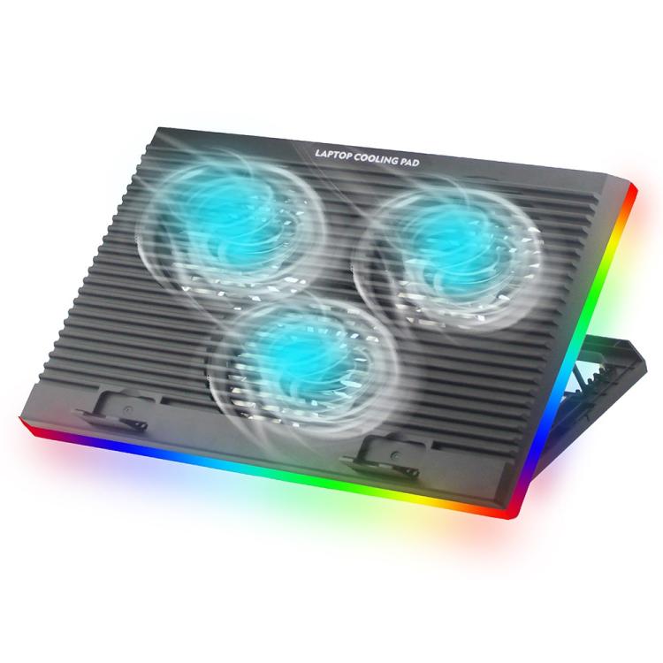 Base de refrigeración CP253 para portátiles con 3 ventiladores RGB y altura ajustable., CP253