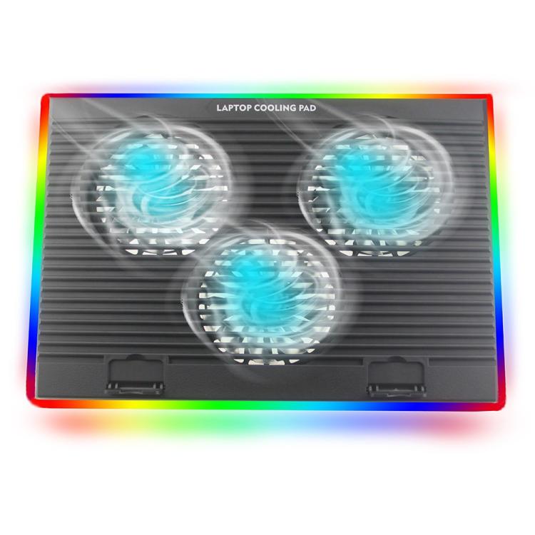 Base de refrigeración CP253 para portátiles con 3 ventiladores RGB y altura ajustable., CP253