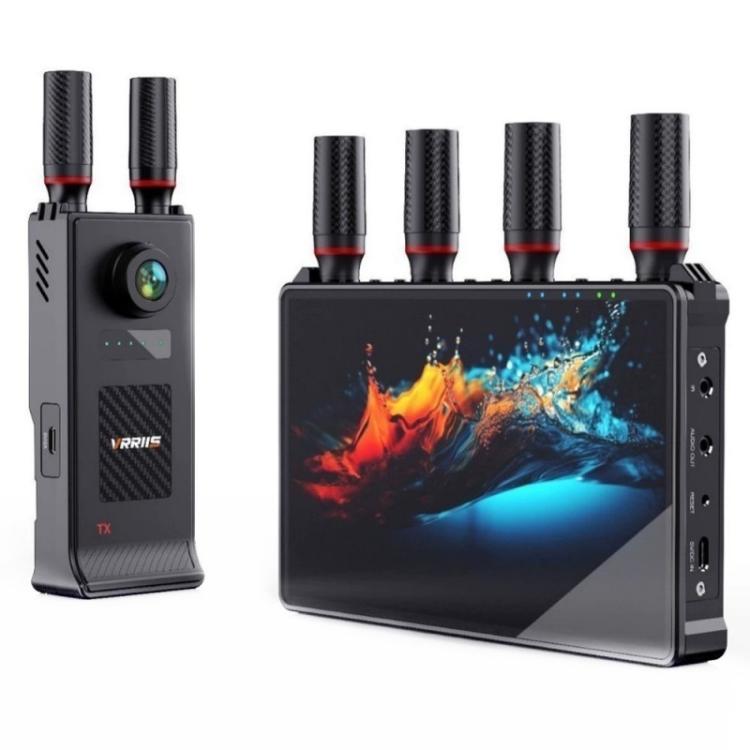 VRRIIS 085 P con pantalla LCD, resolución HD 1080p y alcance de 400 m. Kit de transmisor y receptor de vídeo inalámbrico., US Plug, EU Plug, UK Plug, AU Plug