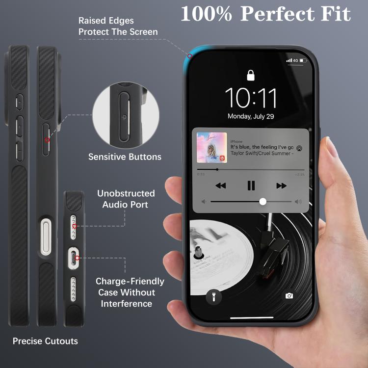 Funda para teléfono Kalebol de fibra de carbono MagSafe, For iPhone 17 Pro Max, For iPhone 17 Pro, For iPhone 17, For iPhone Air, For iPhone 16 Pro Max, For iPhone 16 Pro, For iPhone 16 Plus, For iPhone 16