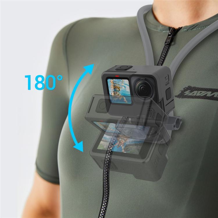 K08-1C Accesorios versátiles para vlogs Soporte portátil para cámara deportiva con soporte para el cuello, K08-1C