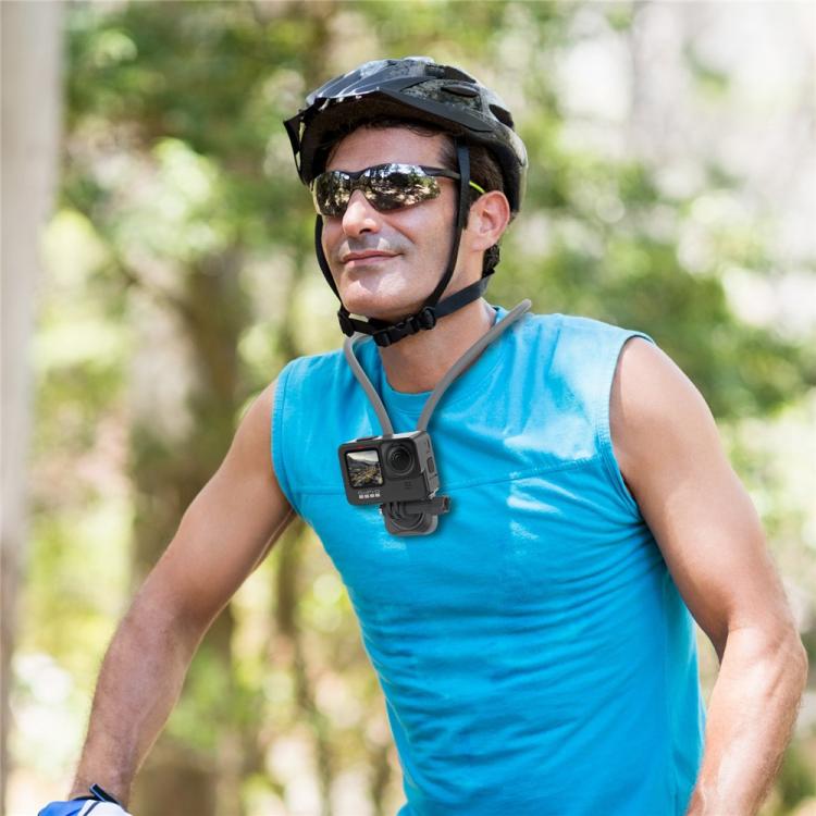 K08-1C Accesorios versátiles para vlogs Soporte portátil para cámara deportiva con soporte para el cuello, K08-1C
