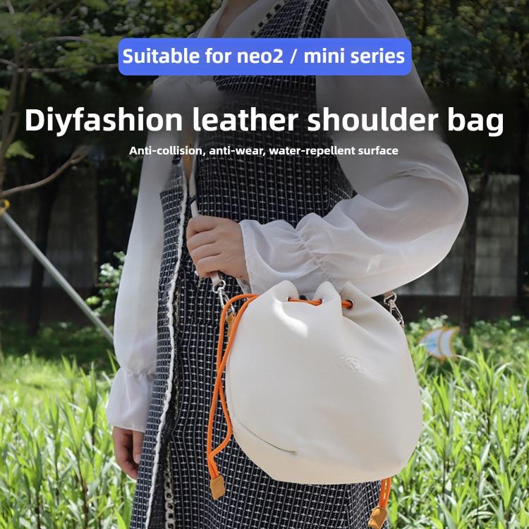 Bolsa bandolera de cuero impermeable de gran capacidad DJ-65 con cordón ajustable, For DJI Neo 2 / Neo