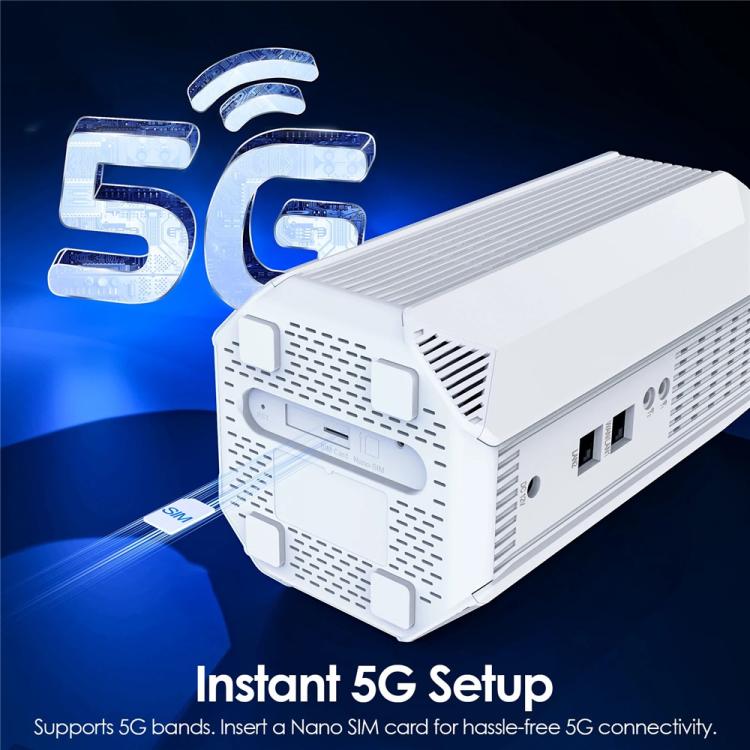 WAVLINK WNF100X3NR-B Versión Global Ranura Nano SIM Router CPE 5G NR WiFi 6, Especificaciones: Enchufe estadounidense, WNF100X3NR-B