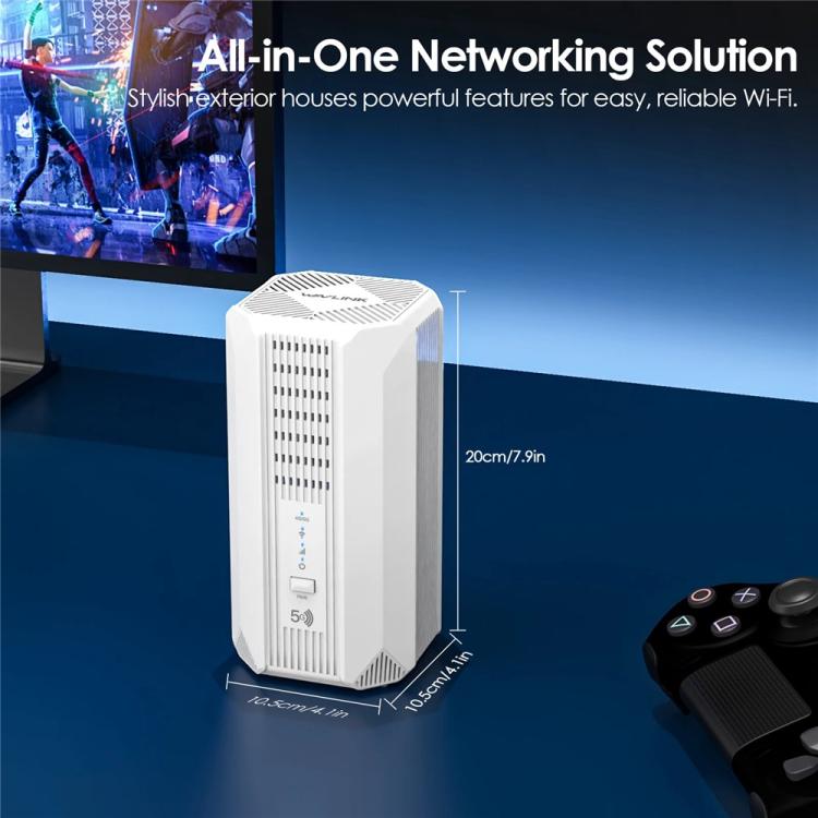WAVLINK WNF100X3NR-B Versión Global Ranura Nano SIM Router CPE 5G NR WiFi 6, Especificaciones: Enchufe estadounidense, WNF100X3NR-B