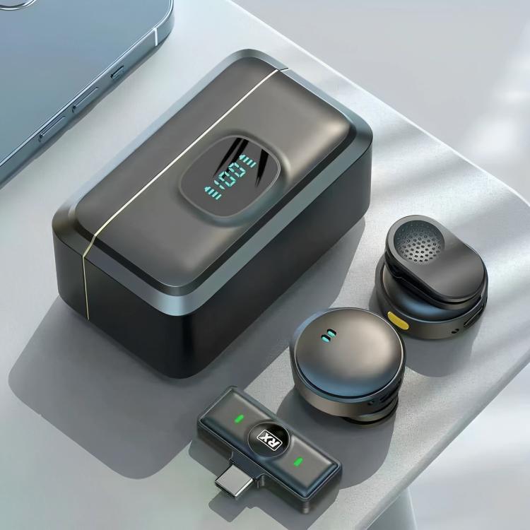 Micrófono de solapa inalámbrico con reducción de ruido DS-Q8, USB-C Receiver, 8 Pin Receiver