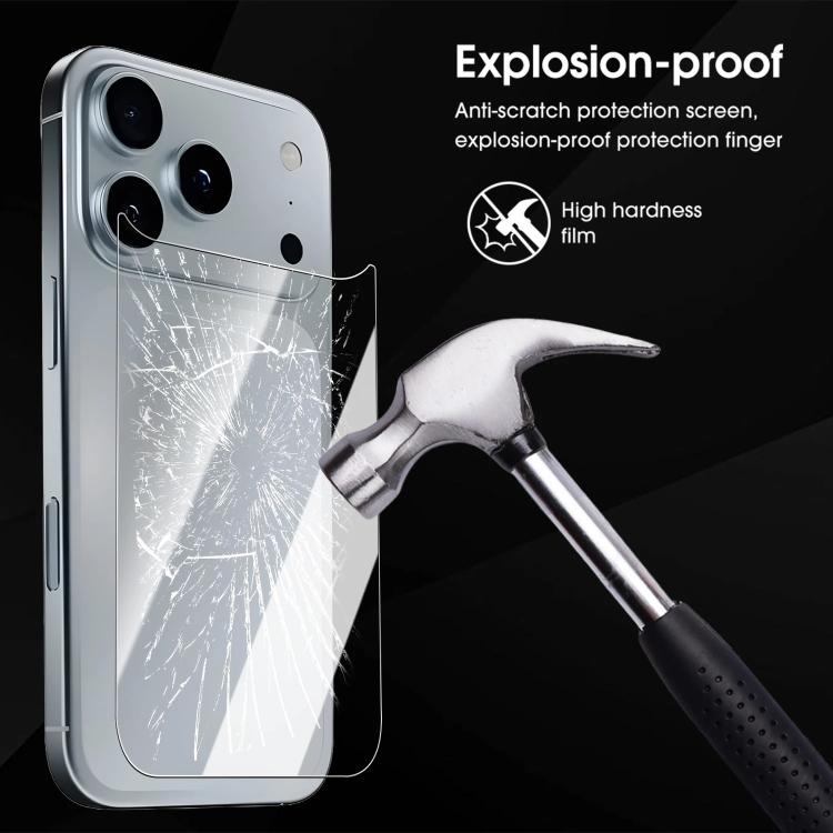Protector de pantalla trasero de vidrio templado transparente HD resistente a los arañazos con dureza 9H de Kalebol., For iPhone 17 Pro Max, For iPhone 17 Pro, For iPhone 17, For iPhone Air