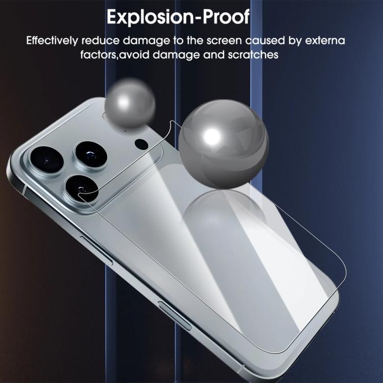 Protector de pantalla trasero de vidrio templado transparente HD resistente a los arañazos con dureza 9H de Kalebol., For iPhone 17 Pro Max, For iPhone 17 Pro, For iPhone 17, For iPhone Air