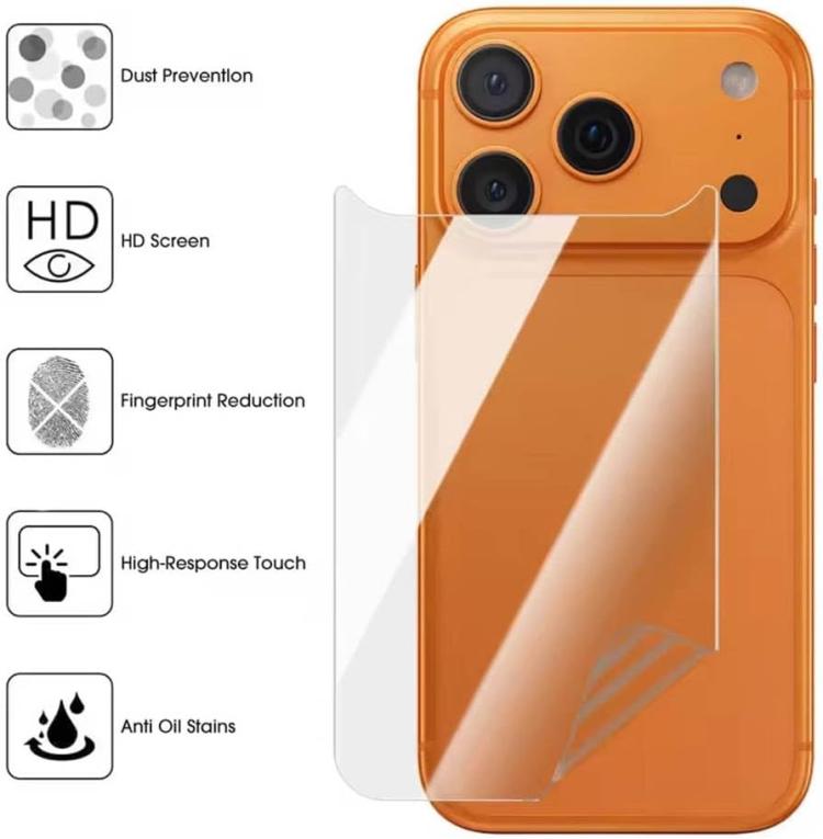 Protector de pantalla trasero de hidrogel transparente HD resistente a los arañazos de Kalebol, For iPhone 17 Pro Max, For iPhone 17 Pro, For iPhone Air