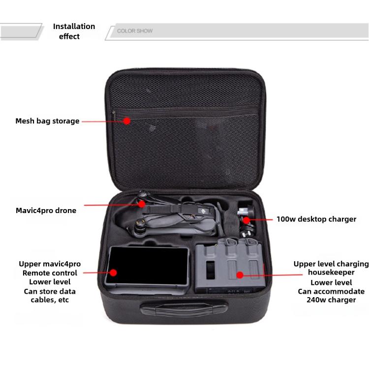 Bolso de hombro con almacenamiento Drone Fly More Combo, For DJI Mavic 4 Pro / RC Pro 2, For DJI Mavic 4 Pro / RC 2