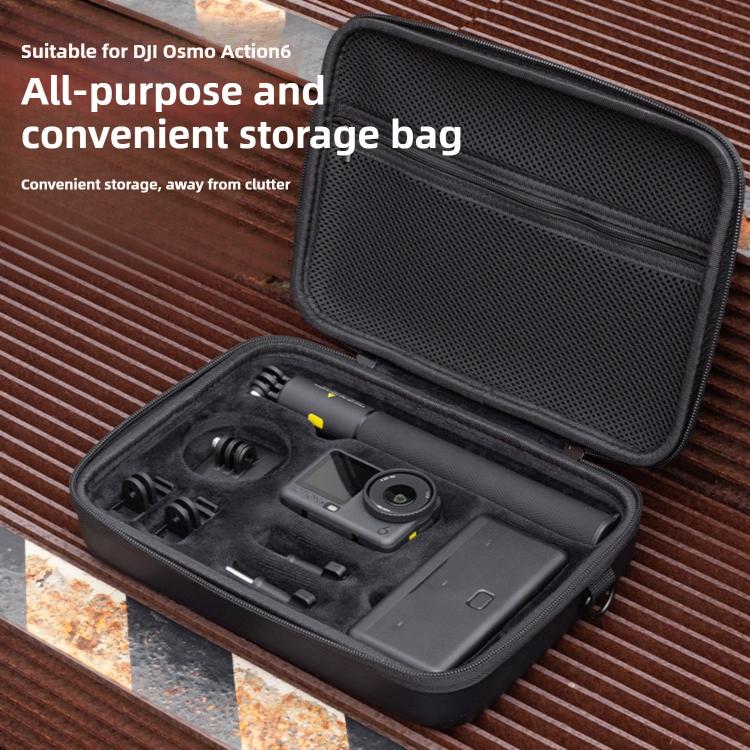 Bolsa de almacenamiento portátil multifuncional para cámara de acción, For DJI Osmo Action 6  Black