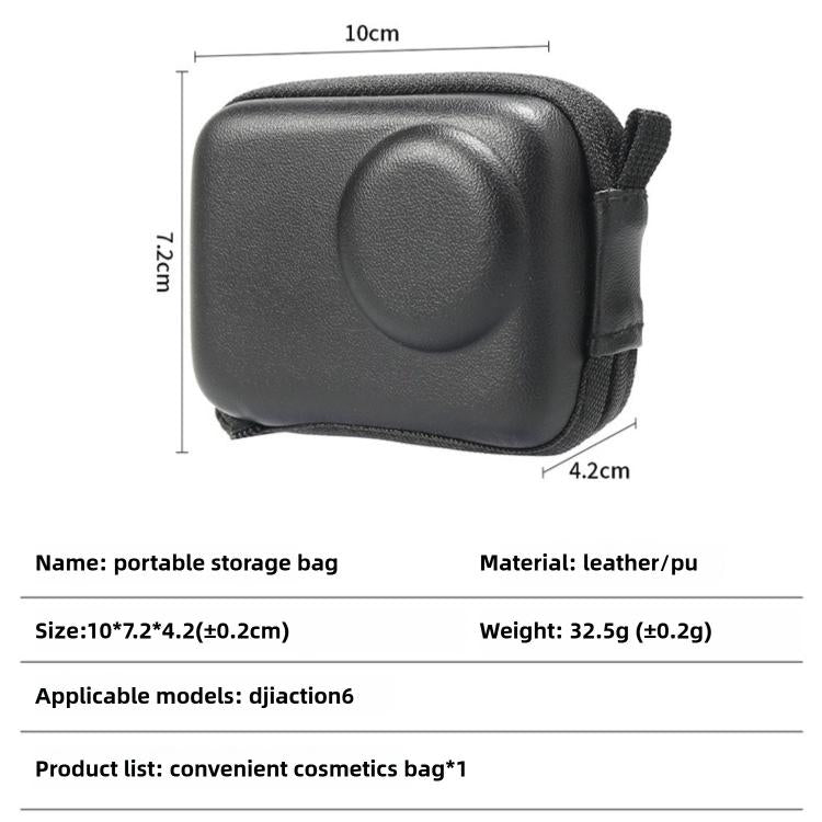 Mini bolsa de almacenamiento corporal con media cremallera, For DJI Osmo Action 6 Half-zipper