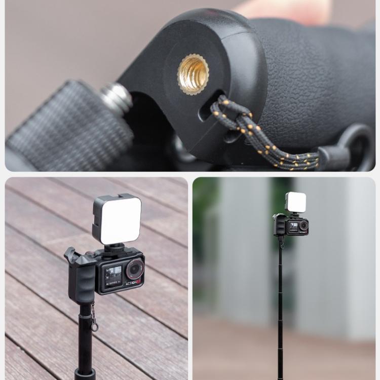 Empuñadura de jaula metálica para fotografía callejera Botón del obturador, For DJI Action 5 Pro / 4 / 3
