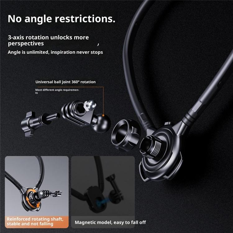 Soporte giratorio para el cuello G01 para cámaras de acción DJI, GoPro, Insta360 y otras., G01