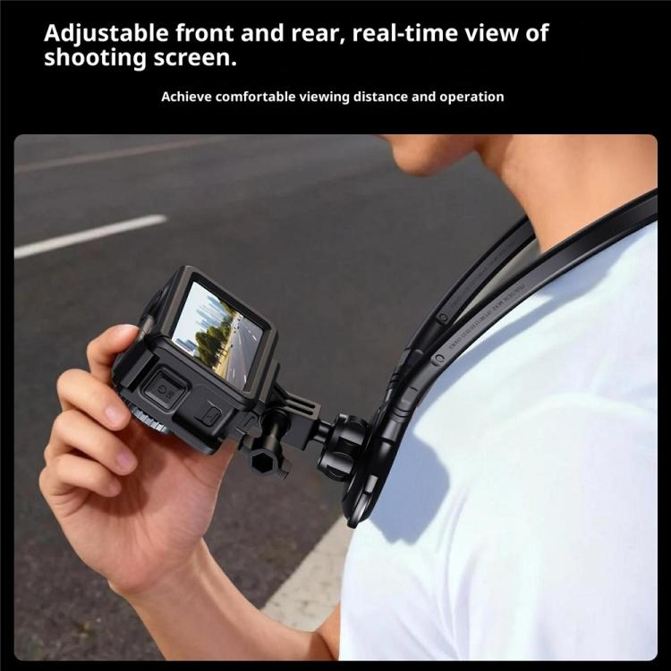 Soporte giratorio para el cuello G01 para cámaras de acción DJI, GoPro, Insta360 y otras., G01