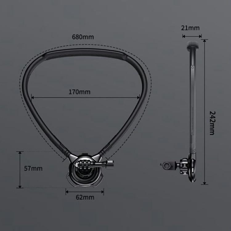 Soporte giratorio para el cuello G01 para cámaras de acción DJI, GoPro, Insta360 y otras., G01