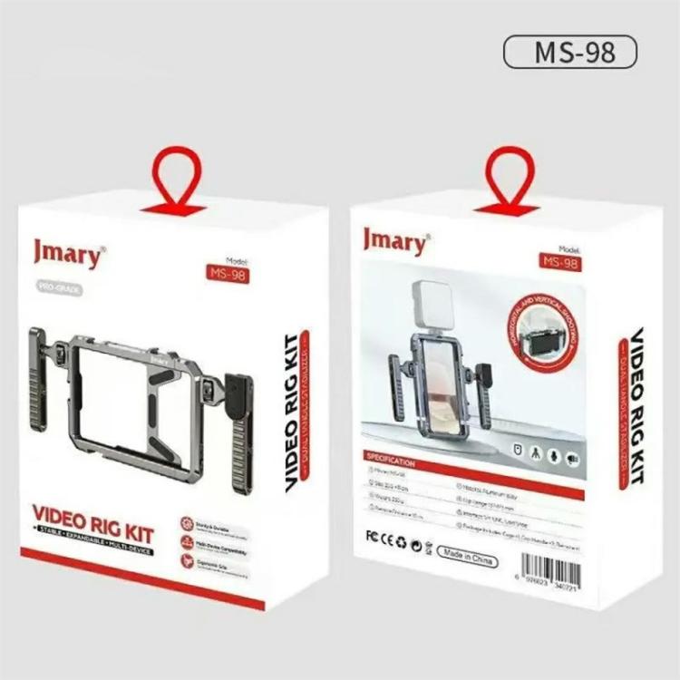 Kit de jaula estabilizadora de vídeo para smartphone de aleación de aluminio con control remoto inalámbrico JMARY MS-98, MS-98