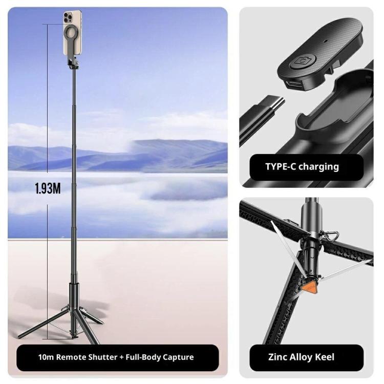 Trípode magnético portátil extensible para selfies P27-MF, P27-MF