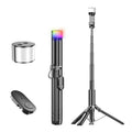 P24-D Soporte portátil para teléfono con trípode y función antivibración para selfies, trípode y luz de relleno, ideal para transmisiones en vivo., P24-D