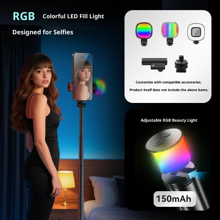 P24-D Soporte portátil para teléfono con trípode y función antivibración para selfies, trípode y luz de relleno, ideal para transmisiones en vivo., P24-D