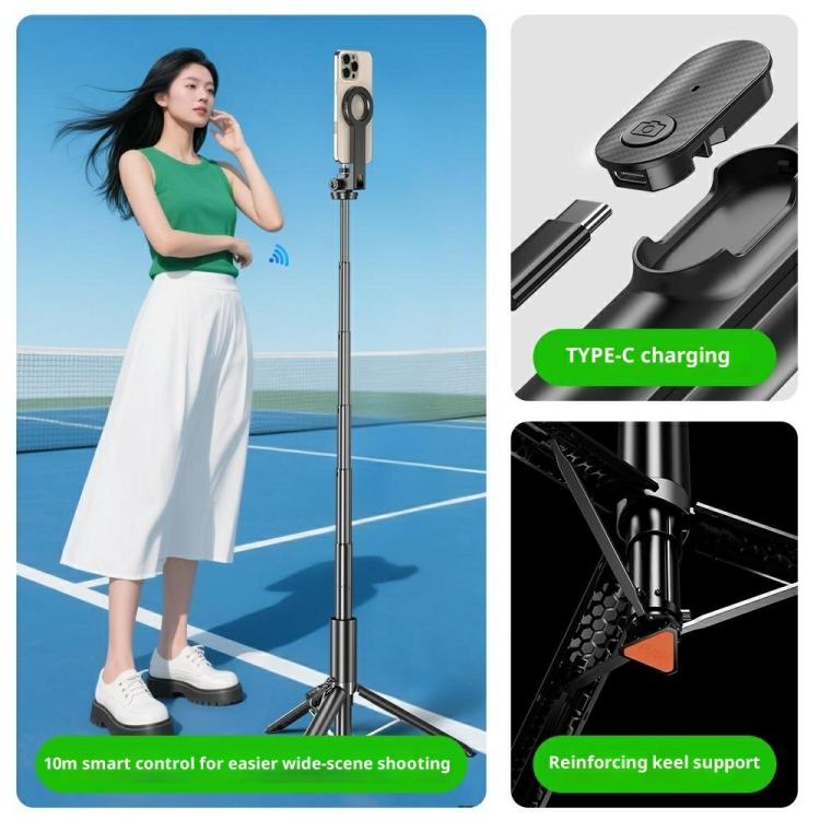 P24MF Soporte magnético para teléfono móvil tipo palo selfie con trípode magnético portátil, P24MF