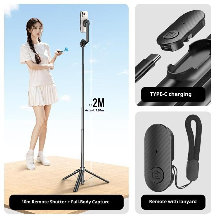 P62 para transmisión en vivo desde smartphone, monopié eléctrico extensible con ventosa y trípode Bluetooth, P62