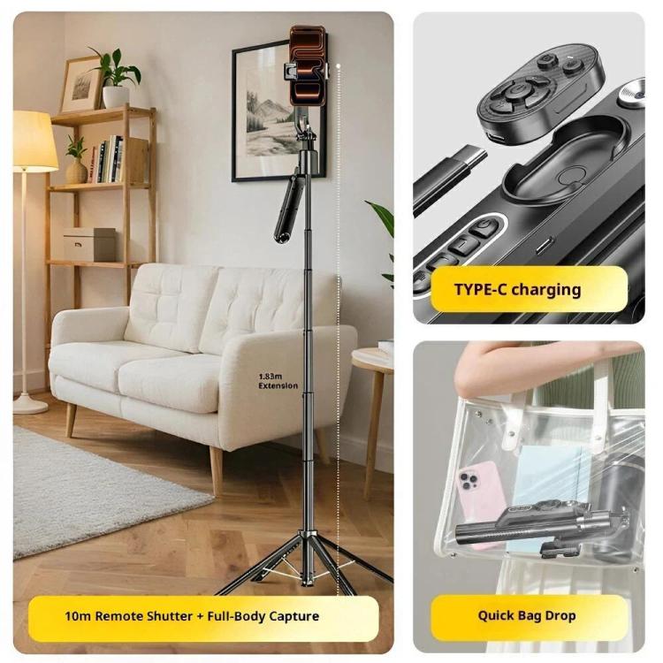 Q625 Palo selfie cuadrípode portátil plegable con IA inteligente, seguimiento y estabilización Bluetooth., Q625