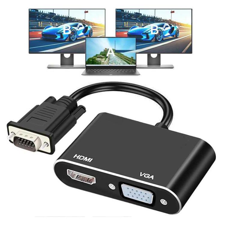 Adaptador divisor VGA a HDMI 2 en 1, VGA to HDMI