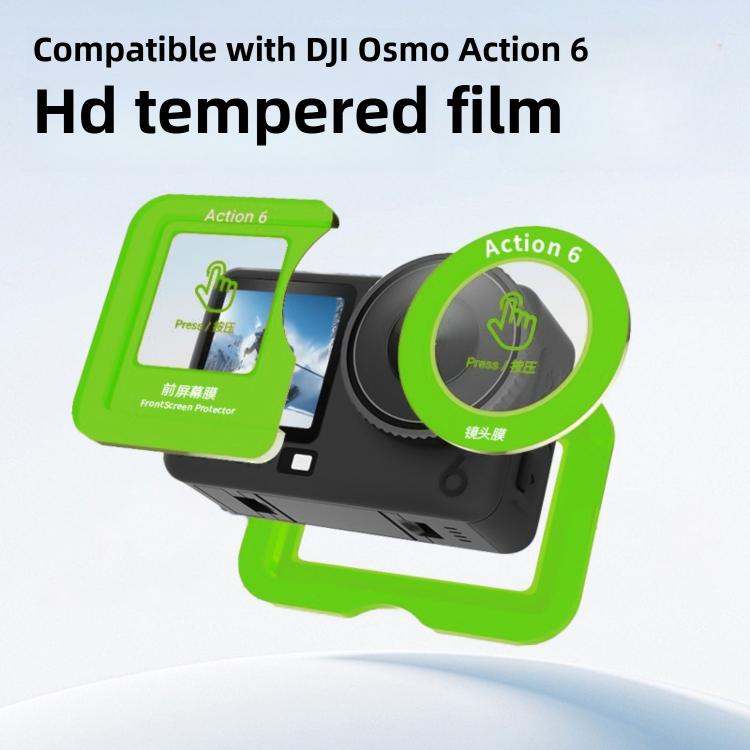 Protector de pantalla de vidrio templado curvo con lente integrado, For DJI Osmo Action 6