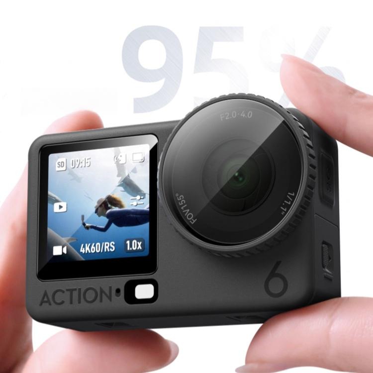 Protector de pantalla de vidrio templado curvo con lente integrado, For DJI Osmo Action 6