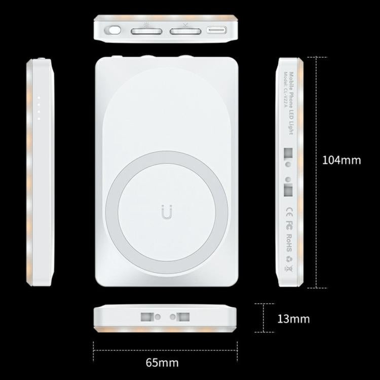 V22A para teléfono, cámara, transmisión en vivo, 4W de potencia, luz LED portátil de bolsillo de 80 LED, MagSafe, luz de relleno magnética