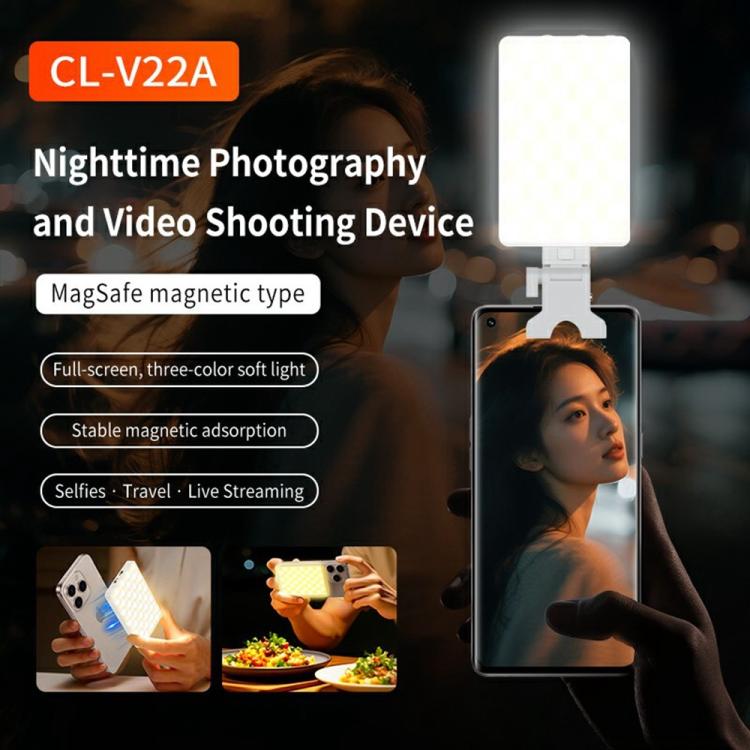 V22A para teléfono, cámara, transmisión en vivo, 4W de potencia, luz LED portátil de bolsillo de 80 LED, MagSafe, luz de relleno magnética