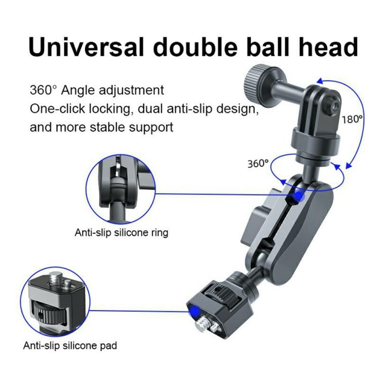 Soporte de brazo mágico ajustable de 360 grados con rótula doble y montaje antideslizante SX-Pj29 para fotografía con cámara., SX-Pj29 Dual Ball Head Mount