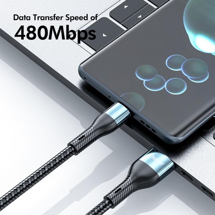 Cable de carga rápida ENKAY 3 en 1 de 120 W USB a 8 pines / Tipo-C / Micro USB, trenzado de nailon, longitud: 1,2 m, ENK-CB184