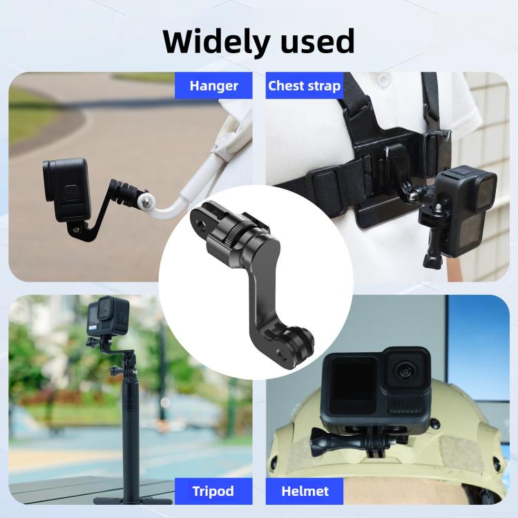 Adaptador de montaje vertical horizontal con rotación de 360° de montaje central con tornillo largo, For GoPro Action Camera