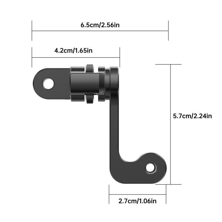 Adaptador de montaje vertical horizontal con rotación de 360° de montaje central con tornillo largo, For GoPro Action Camera